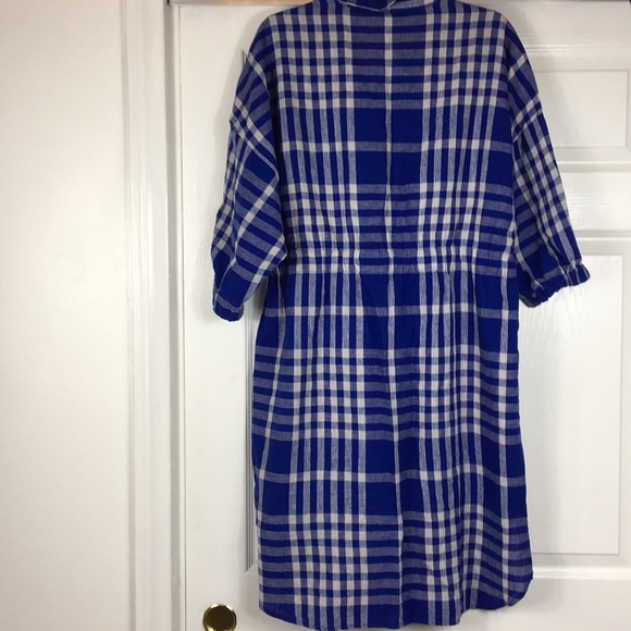 Zara Woman Blue Plaid Dress X-Large - Picture 7 of 15